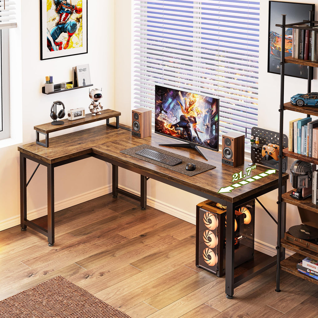 53" L Shaped Computer Desk with Outlets T180394