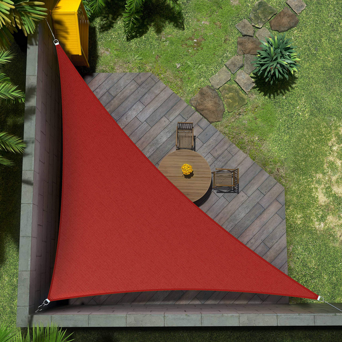 20' x 20' x 28.3' Red Triangle Sun Shade Sail Z851995